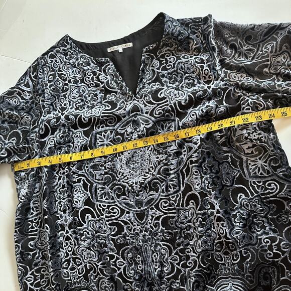 Violet & Claire Burnout Velvet Top Womens Sz 2X Black Ice Blue Party Whimsigoth - Picture 7 of 8